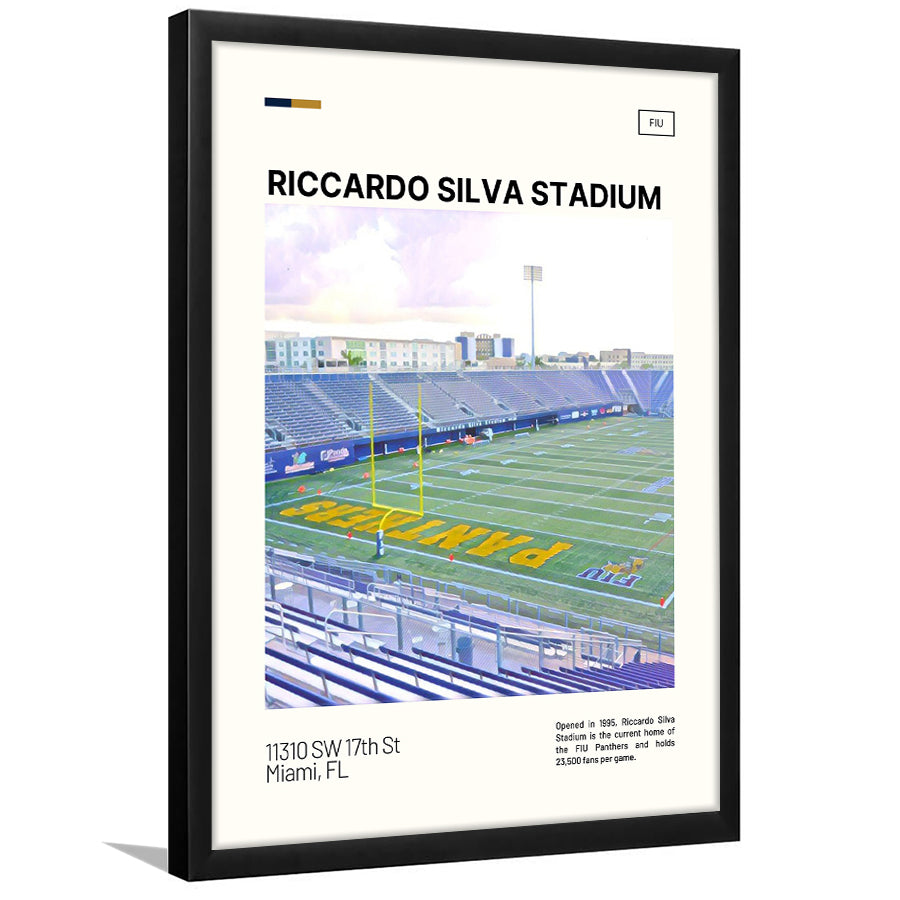 Riccardo Silva Stadium Print, FIU Panthers Stadium Art, Gifts for him, Sport Art, Framed Art Print Wall Decor