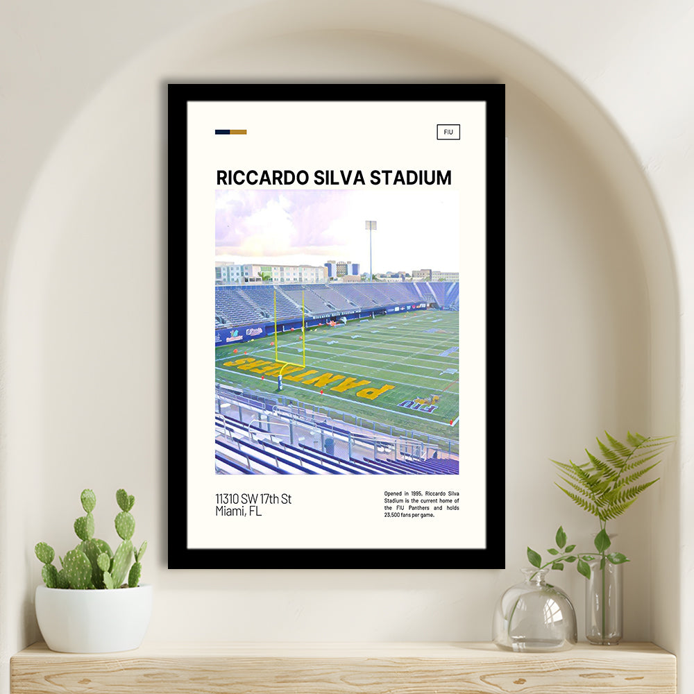 Riccardo Silva Stadium Print, FIU Panthers Stadium Art, Gifts for him, Sport Art, Framed Art Print Wall Decor