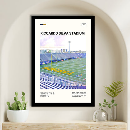 Riccardo Silva Stadium Print, FIU Panthers Stadium Art, Gifts for him, Sport Art, Framed Art Print Wall Decor