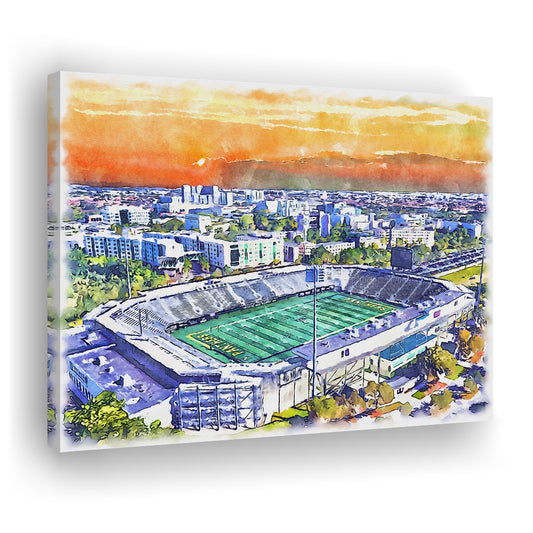 Riccardo Silva Painting Stadium Watercolor, University Park Florida, Sport Art, Gifts for him, Canvas Print Wall Art
