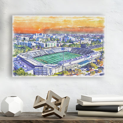 Riccardo Silva Painting Stadium Watercolor, University Park Florida, Sport Art, Gifts for him, Canvas Print Wall Art