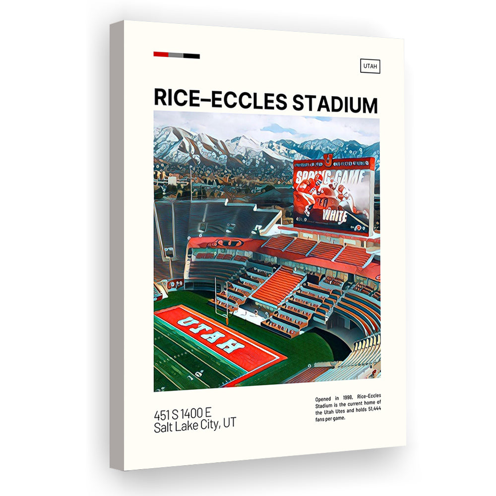 Rice Eccles Stadium Print, Utah Utes Stadium Canvas Art, Fan Gifts, Sport Art, Canvas Print Wall Art