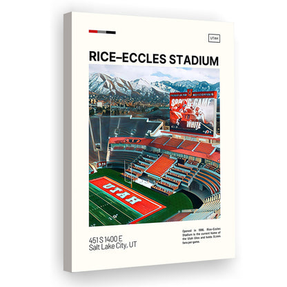 Rice Eccles Stadium Print, Utah Utes Stadium Canvas Art, Fan Gifts, Sport Art, Canvas Print Wall Art