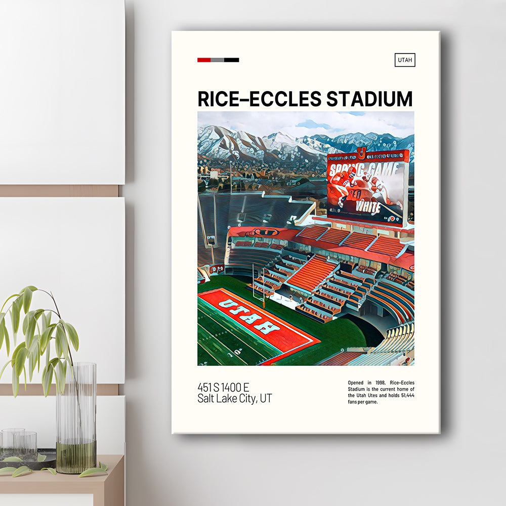 Rice Eccles Stadium Print, Utah Utes Stadium Canvas Art, Fan Gifts, Sport Art, Canvas Print Wall Art