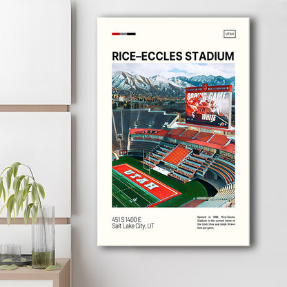 Rice Eccles Stadium Print, Utah Utes Stadium Canvas Art, Fan Gifts, Sport Art, Canvas Print Wall Art