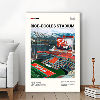 Rice Eccles Stadium Print, Utah Utes Stadium Canvas Art, Fan Gifts, Sport Art, Canvas Print Wall Art