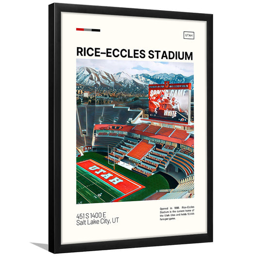 Rice Eccles Stadium Print, Utah Utes Stadium Art, Gifts for him, Sport Art, Framed Art Print Wall Decor