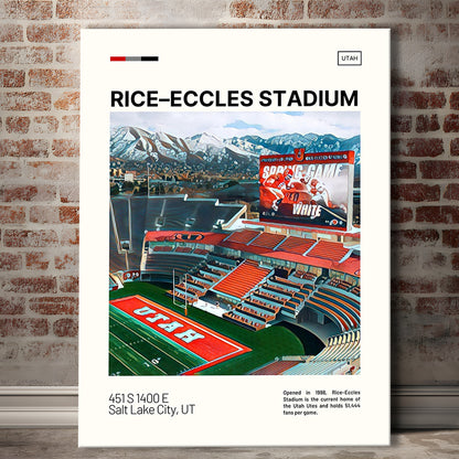 Rice Eccles Stadium Print, Utah Utes Stadium Canvas Art, Fan Gifts, Sport Art, Canvas Print Wall Art