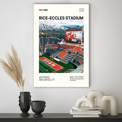 Rice Eccles Stadium Print, Utah Utes Stadium Canvas Art, Fan Gifts, Sport Art, Canvas Print Wall Art