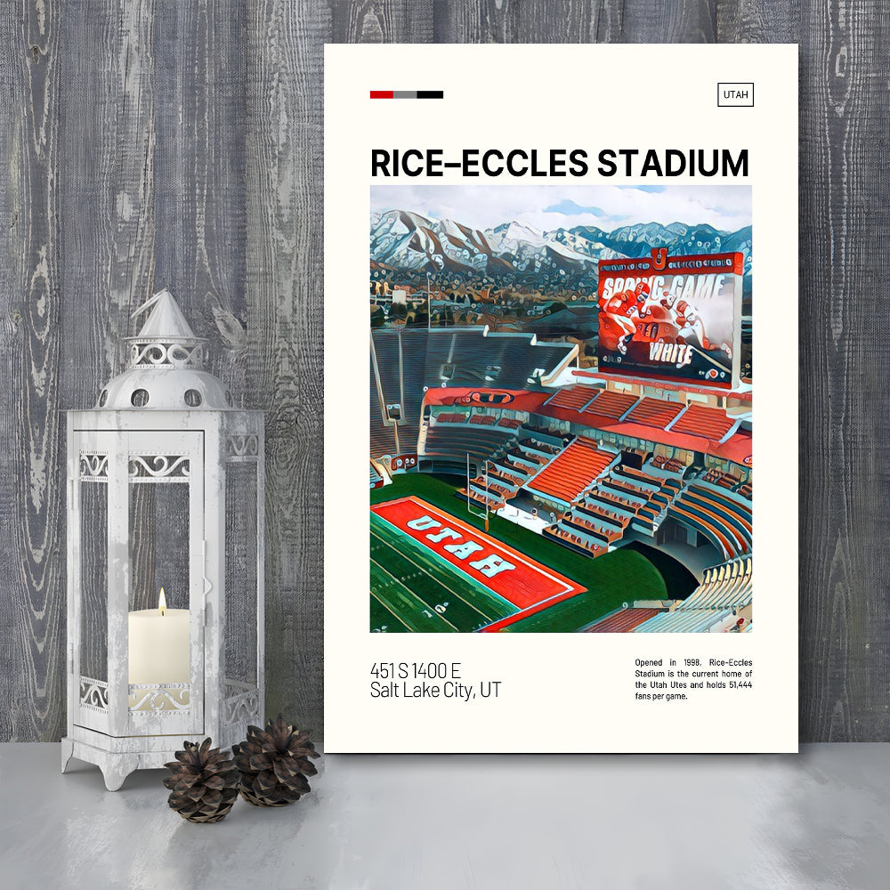 Rice Eccles Stadium Print, Utah Utes Stadium Canvas Art, Fan Gifts, Sport Art, Canvas Print Wall Art