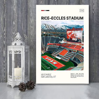 Rice Eccles Stadium Print, Utah Utes Stadium Canvas Art, Fan Gifts, Sport Art, Canvas Print Wall Art