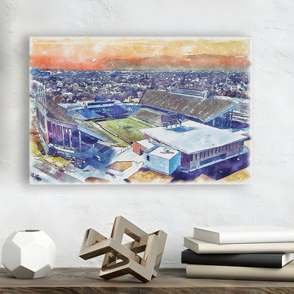 Rice Painting Stadium Watercolor, Houston Texas Watercolor, Sport Art, Gifts for him, Canvas Print Wall Art