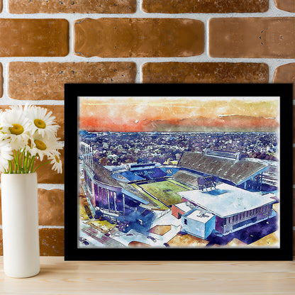 Rice Painting Stadium Watercolor, Houston Texas Watercolor, Sport Gift Art, Framed Art Print Wall Decor