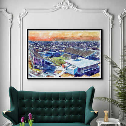 Rice Painting Stadium Watercolor, Houston Texas Watercolor, Sport Gift Art, Framed Art Print Wall Decor