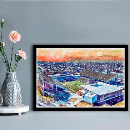 Rice Painting Stadium Watercolor, Houston Texas Watercolor, Sport Gift Art, Framed Art Print Wall Decor