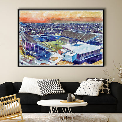 Rice Painting Stadium Watercolor, Houston Texas Watercolor, Sport Gift Art, Framed Canvas Print Wall Art