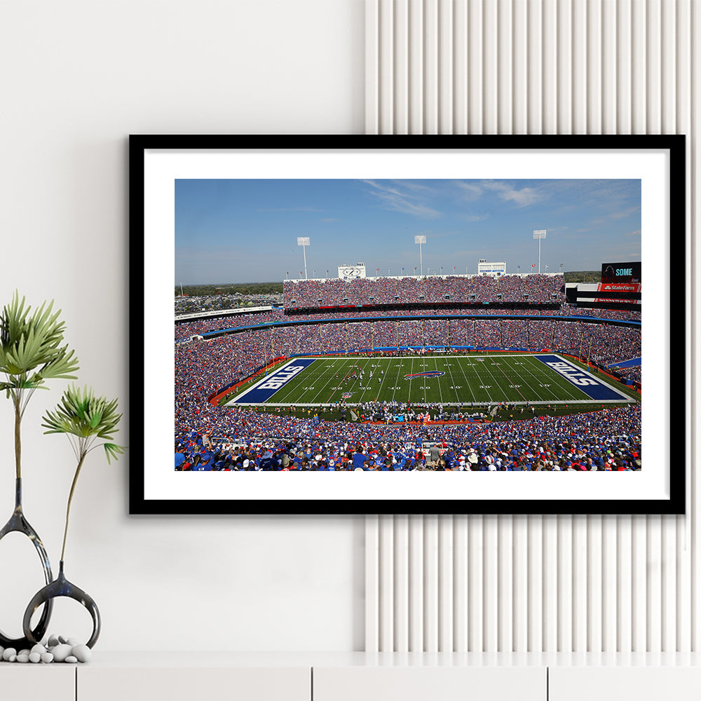 Rich Stadium, Stadium Canvas, Sport Art, Gift for him, White Border Framed Art Print Wall Decor