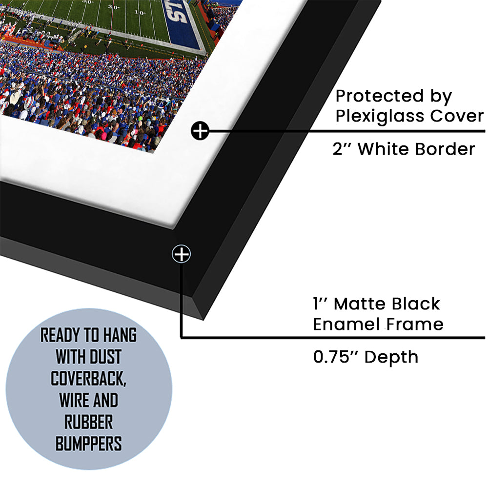 Rich Stadium, Stadium Canvas, Sport Art, Gift for him, White Border Framed Art Print Wall Decor