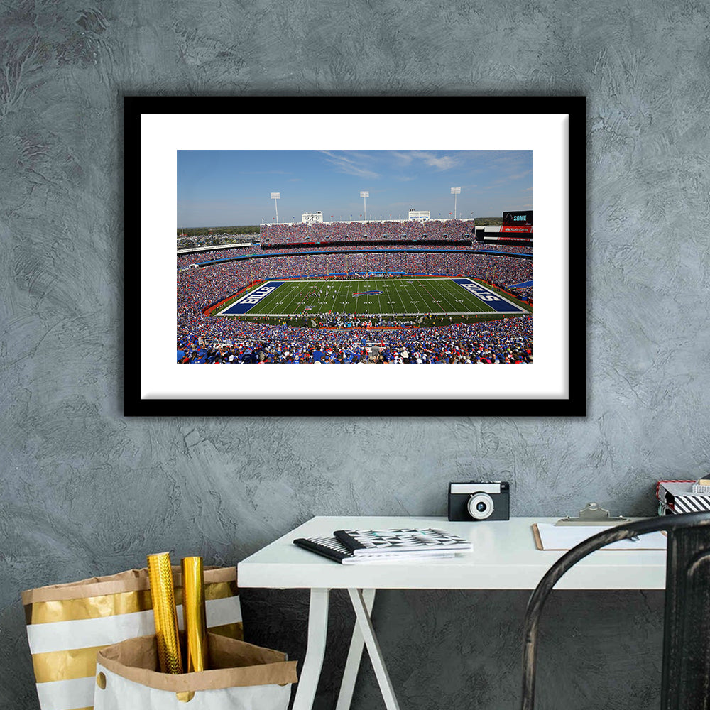 Rich Stadium, Stadium Canvas, Sport Art, Gift for him, White Border Framed Art Print Wall Decor