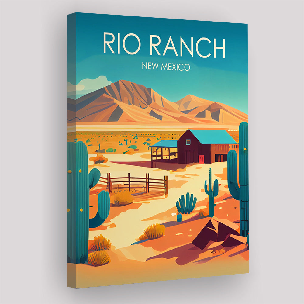 Rio Ranch NM Retro Art Print, Rio Ranch City Wall Art, Canvas Print, Painting Canvas, Living Room Decor