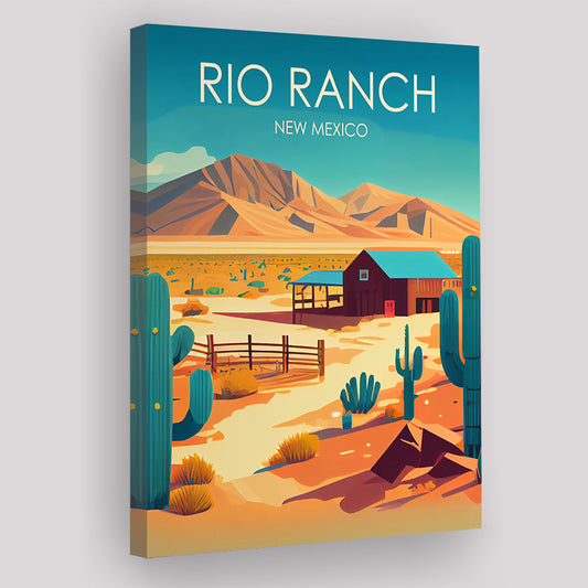 Rio Ranch NM Retro Art Print, Rio Ranch City Wall Art, Canvas Print, Painting Canvas, Living Room Decor