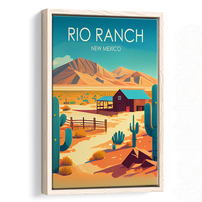 Rio Ranch NM Retro Art Print, Rio Ranch City Wall Art, Floating Framed Canvas Print, Framed Picture, Painting Canvas