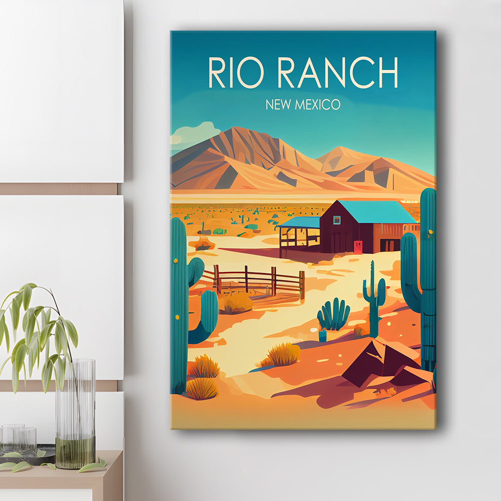 Rio Ranch NM Retro Art Print, Rio Ranch City Wall Art, Canvas Print, Painting Canvas, Living Room Decor