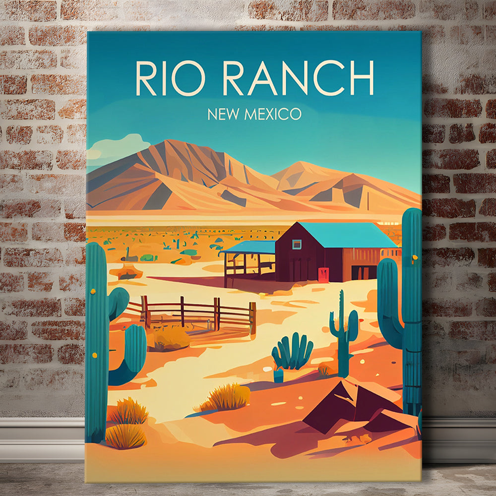Rio Ranch NM Retro Art Print, Rio Ranch City Wall Art, Canvas Print, Painting Canvas, Living Room Decor