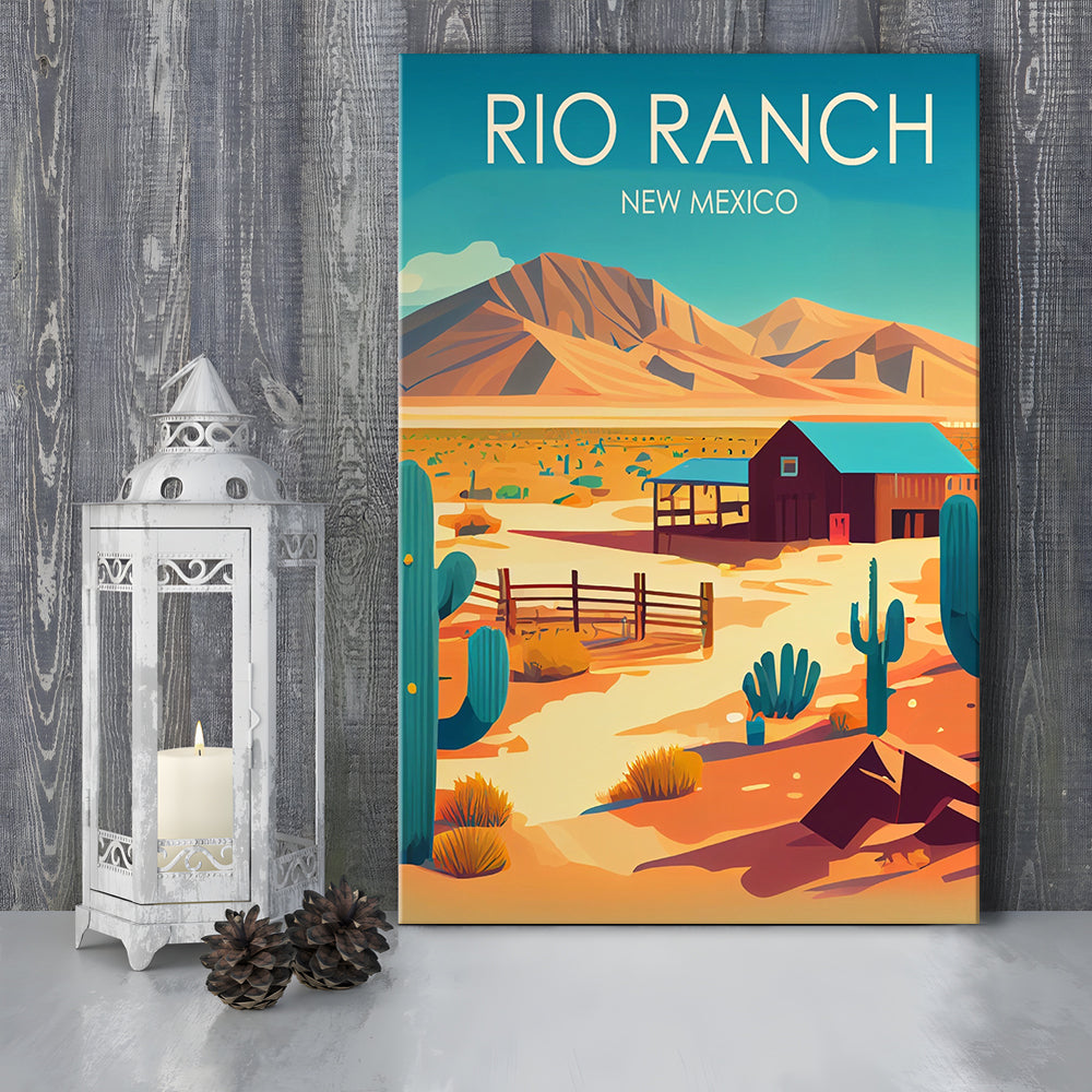 Rio Ranch NM Retro Art Print, Rio Ranch City Wall Art, Canvas Print, Painting Canvas, Living Room Decor