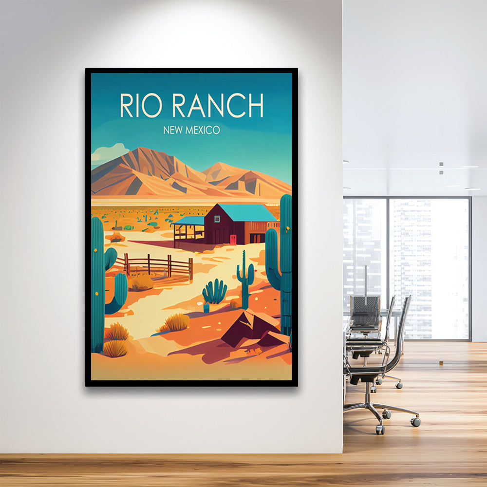 Rio Ranch NM Retro Art Print, Rio Ranch City Wall Art, Framed Art Print, Picture Framed, Painting Art