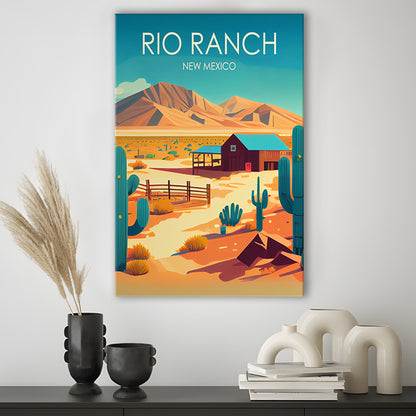 Rio Ranch NM Retro Art Print, Rio Ranch City Wall Art, Canvas Print, Painting Canvas, Living Room Decor