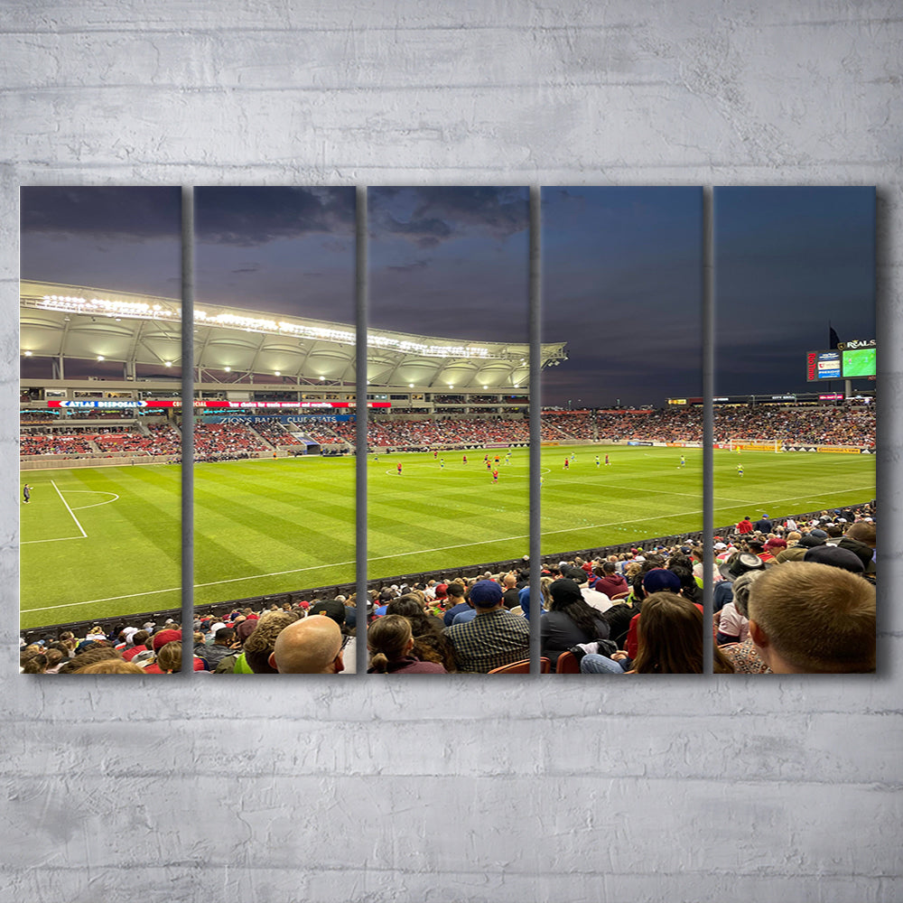 Rio Tinto Stadium, Stadium Canvas, Sport Art, 5 Panel B, Extra Large Canvas, Canvas Print Wall Art
