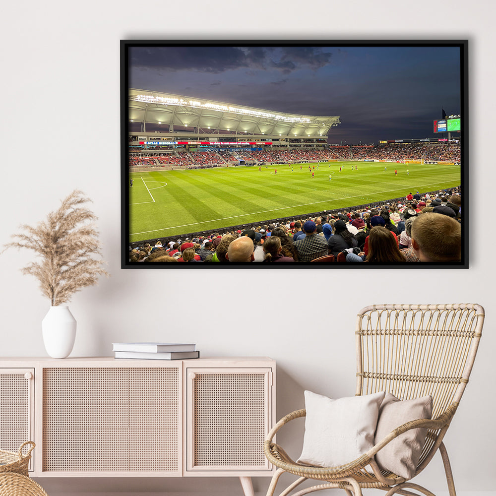 Rio Tinto Stadium, Stadium Canvas, Sport Art, Framed Canvas Print Wall Art, Floating Frame