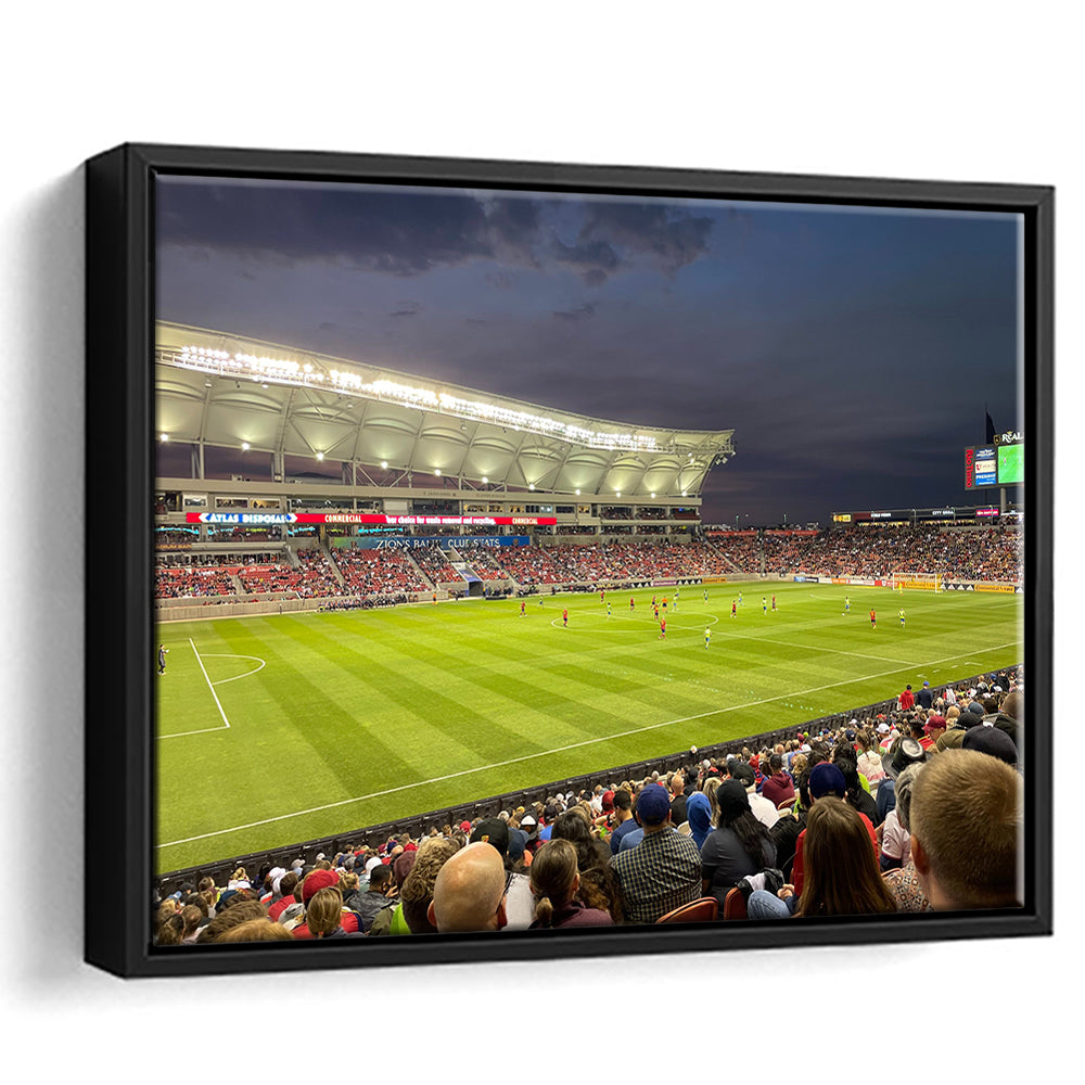 Rio Tinto Stadium, Stadium Canvas, Sport Art, Framed Canvas Print Wall Art, Floating Frame