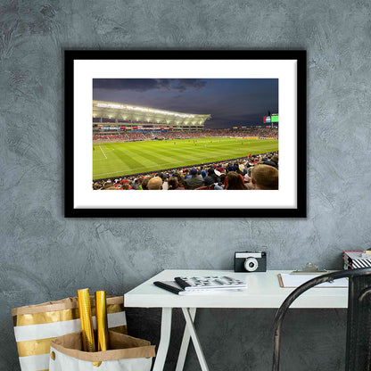 Rio Tinto Stadium, Stadium Canvas, Sport Art, Gift for him, White Border Framed Art Print Wall Decor
