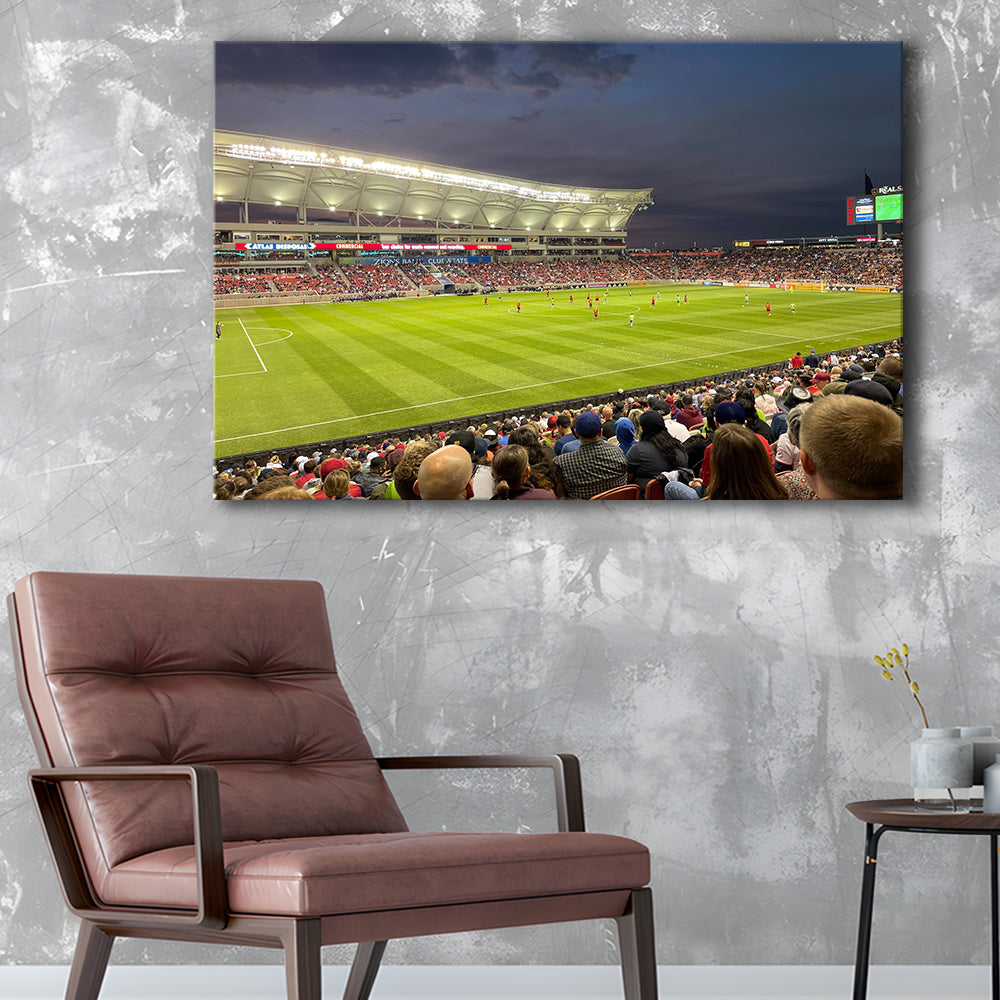 Rio Tinto Stadium, Stadium Canvas, Sport Art, Gift for him, Man Cave Decor, Art Print, Canvas Print Wall Art