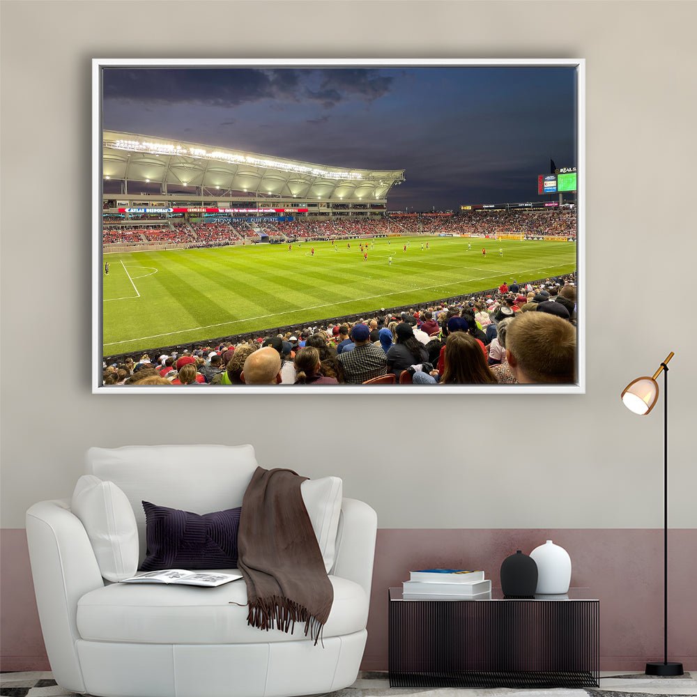 Rio Tinto Stadium, Stadium Canvas, Sport Art, Framed Canvas Print Wall Art, Floating Frame