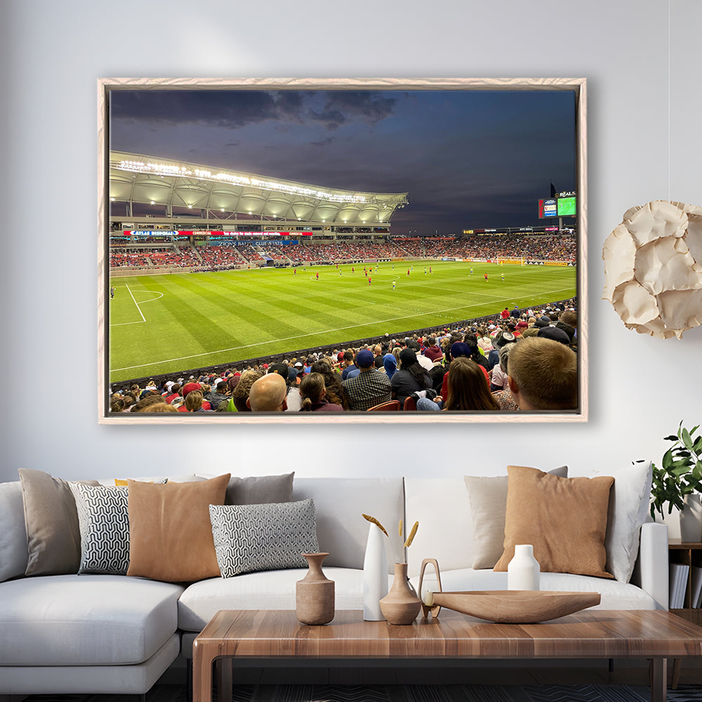 Rio Tinto Stadium, Stadium Canvas, Sport Art, Framed Canvas Print Wall Art, Floating Frame