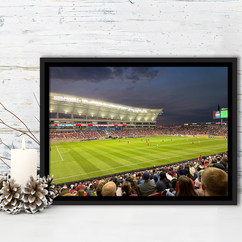 Rio Tinto Stadium, Stadium Canvas, Sport Art, Framed Canvas Print Wall Art, Floating Frame