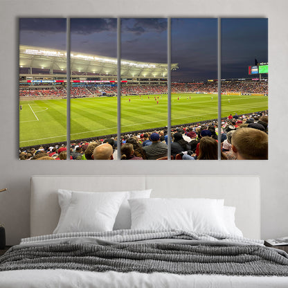 Rio Tinto Stadium, Stadium Canvas, Sport Art, 5 Panel B, Extra Large Canvas, Canvas Print Wall Art