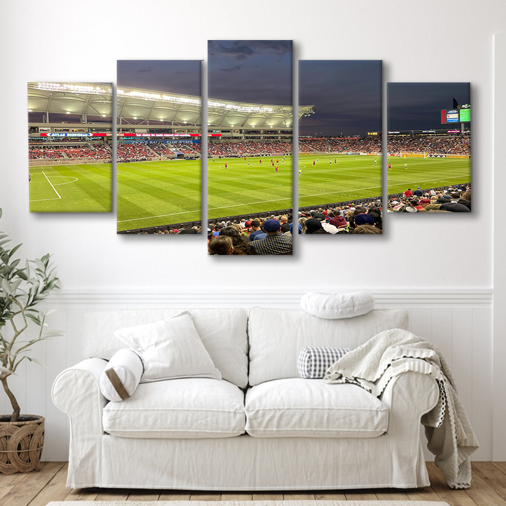 Rio Tinto Stadium, Stadium Canvas, Sport Art, Gift for him, 5 Panel, Large Canvas, Canvas Print Wall Art