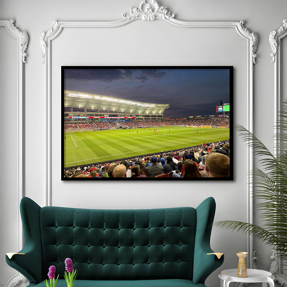 Rio Tinto Stadium, Stadium Canvas, Sport Art, Gift for him, Framed Art Print Wall Decor, Picture Framed