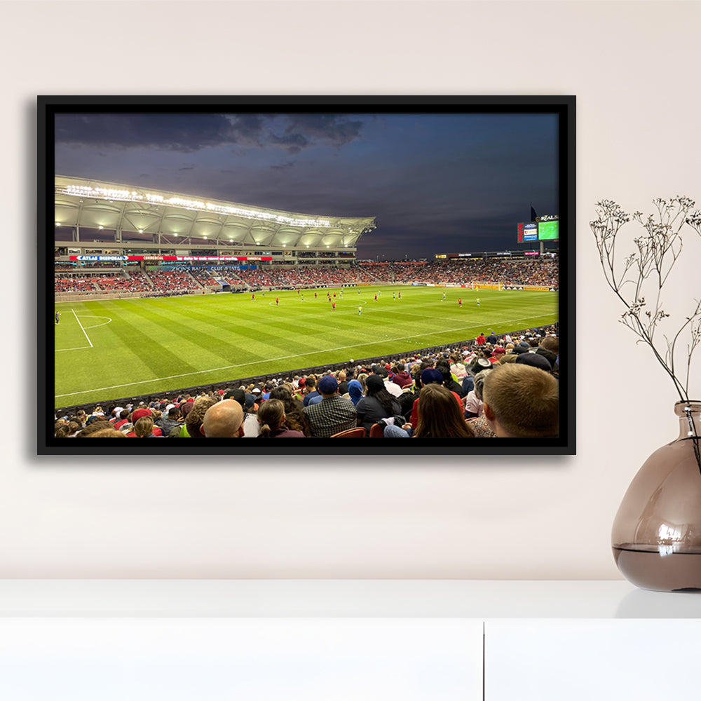 Rio Tinto Stadium, Stadium Canvas, Sport Art, Framed Canvas Print Wall Art, Floating Frame