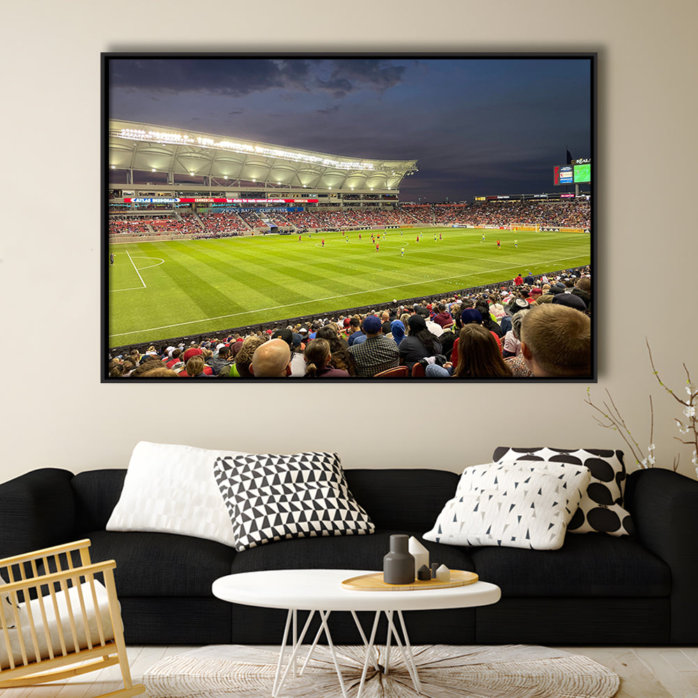 Rio Tinto Stadium, Stadium Canvas, Sport Art, Framed Canvas Print Wall Art, Floating Frame