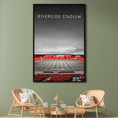 Riverside Stadium, Middlesbrough Stadium Wall Art Print, Football Stadium Art Decor, Framed Canvas Prints Wall Art