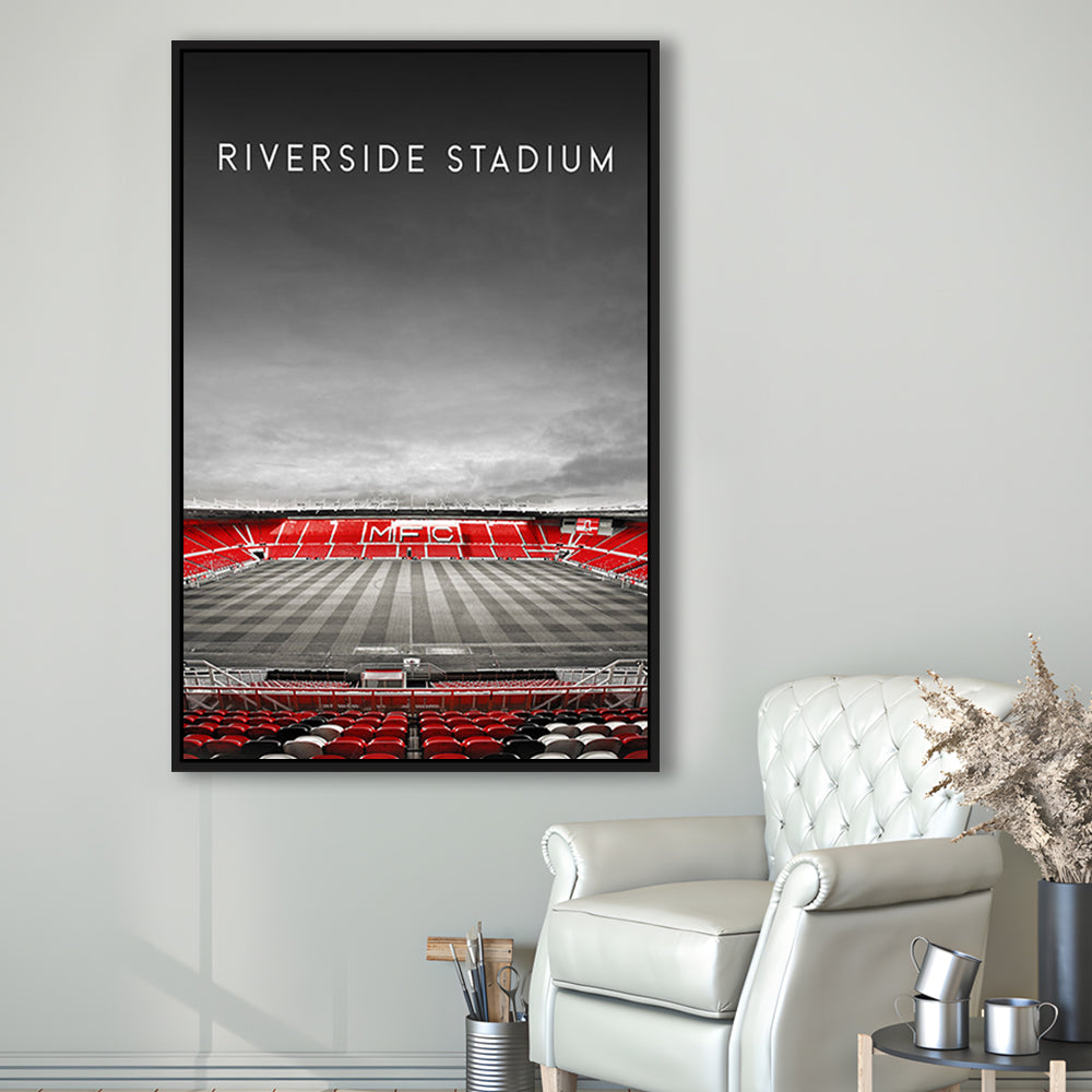 Riverside Stadium, Middlesbrough Stadium Wall Art Print, Football Stadium Art Decor, Framed Canvas Prints Wall Art
