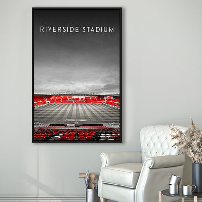 Riverside Stadium, Middlesbrough Stadium Wall Art Print, Football Stadium Art Decor, Framed Canvas Prints Wall Art
