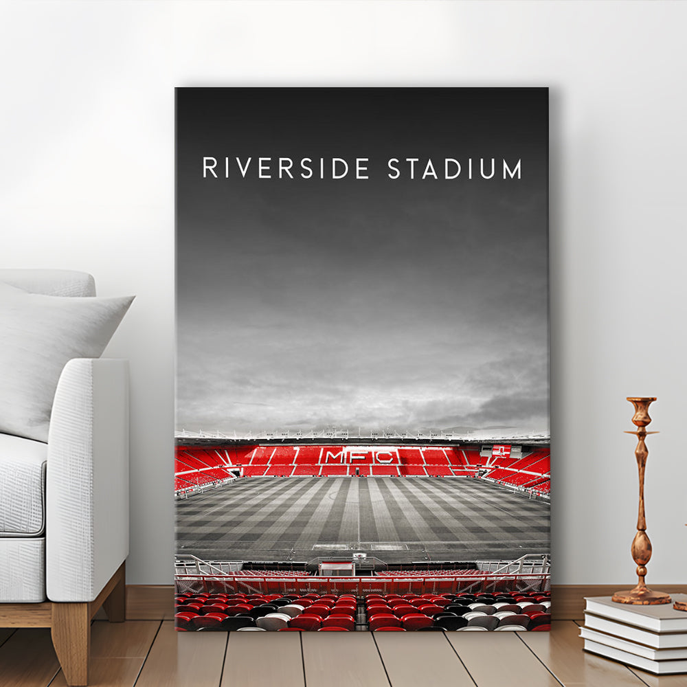 Riverside Stadium, Middlesbrough Stadium Wall Art Print, Football Stadium Art Decor, Canvas Prints Wall Art, Man Cave Decor