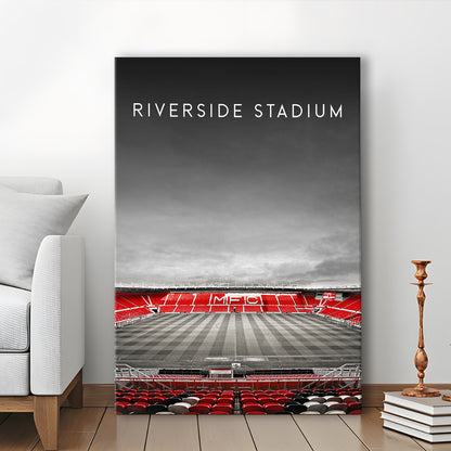 Riverside Stadium, Middlesbrough Stadium Wall Art Print, Football Stadium Art Decor, Canvas Prints Wall Art, Man Cave Decor