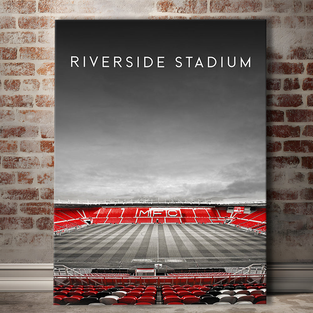 Riverside Stadium, Middlesbrough Stadium Wall Art Print, Football Stadium Art Decor, Canvas Prints Wall Art, Man Cave Decor